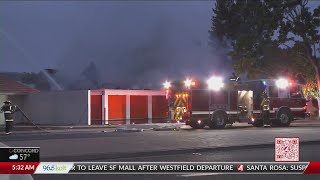Firefighters continue to battle San Jose storage facility fire