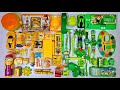 green vs yellow toy collection - pencil sharpner, slime, electric eraser, gel pen, rc car, watch etc