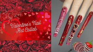 Valentine's Collab With The Ladies | Acrylic Valentine's Nail Practice