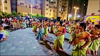 Ladies kolattam for Dussehra #jagajjanani \u0026 #Navarathrikantullo songs @Indis one city, Hyd #kolatam