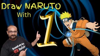 How To Draw NARUTO Easy ( with  Number 1 )
