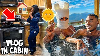 We Woke Up In The MIDDLE OF THE WOODS !! 🌳 Cabin Vlog #vlogmasday22