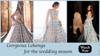 Latest Lehenga Choli | Designer Lehengas - Fealdeal గ్రే జార్జెట్ మల్టీ థ్రెడ్ డిజైనర్ లెహంగా చోలీ