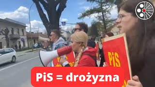 PiS = drożyzna: Manifestacja przed spotkaniem z Jarosławem Kaczyńskim