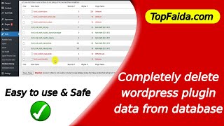 how to delete WordPress plugin completely with database.
