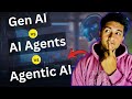 Generative AI vs AI Agents vs Agentic AI Explained Simply with Example in 5 Mins!