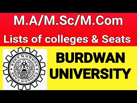 M.A/M.Sc/M.Com Colleges & Seats Under Burdwan University || Burdwan ...