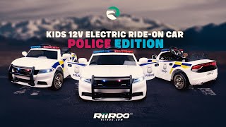 RiiRoo 12v Police Pursuit Battery Electric Ride On Car For Kids With Parental Remote Control