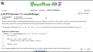 Java Practice It | Exercise 7.3: countInRange | arrays, array basics