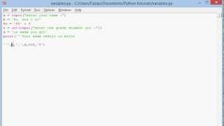Python Lesson 3 (Taking Input from the User)
