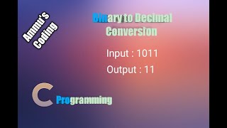 Binary to Decimal Conversion | Explanation in Tamil | Using While Loop