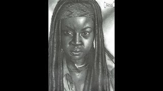 Danai Gurira Michonne The Walking Dead A Dredfunn Mechanical Pencil Portrait