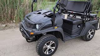 Black GVX Gas Golf Cart Fit Four Passengers - Test Drive On This UTV Style Golf Cart Utility Vehicle