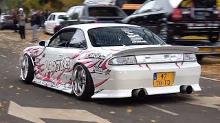 TUNER Cars leaving a Carshow | 100% Auto Live | Alpha X Mustang, S14, LB Walk C63, SVJ, MR2, RX7..