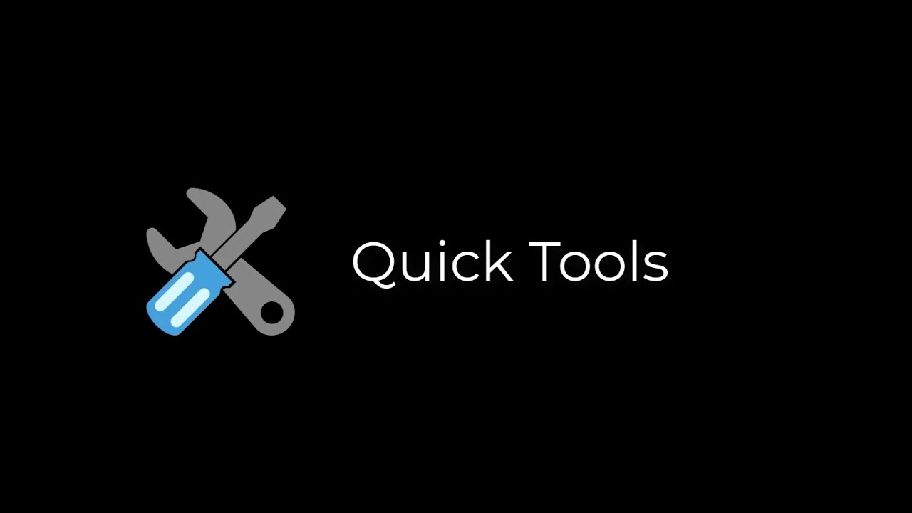Using Toolkit Quick Tools Youtube