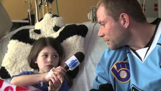Patient interviews team captain of the Milwaukee Admirals at Children's Hospital of Wisconsin