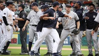 Justin Verlander and Victor Martinez nearly fought each other after fighting the Yankees