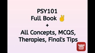 PSY101 Book review! PSY101 Short Lectures! Psy101 PSY101 MCQ ! Psy101 final term! PSY101 Short Notes