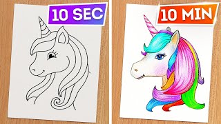 INCREDIBLE ART TRICKS AND CRAFTY DIY IDEAS || Amazing Drawing Challenges By 123 GO! Like