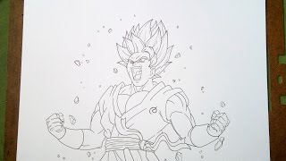 Speed Drawing Goku Super Saiyan Blue Kaioken X10 Dibujo Goku Super