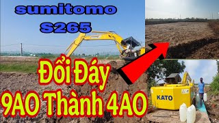 Xe Cuốc miền tây_máy đào sumitomo a265 làm ao công nghiệp đổi đáy làm bờ,bờ làm đáy quá đẹp