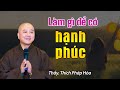 Cần làm gì để có hạnh phúc tự thân - Thầy Thích Pháp Hòa