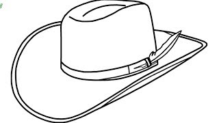 How to draw An Cowboy Hat step by step II Cowboy Hat Drawing