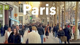 Paris France, Busy streets of  Paris - HDR walking - 4K HDR 60 fps