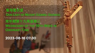 2023-08-16 07:30 常年期第十九周星期三 Wednesday of the 19th Week in Ordinary Time