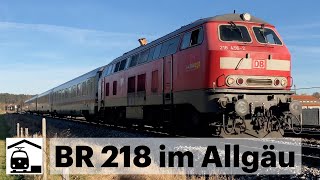 Lokwechsel BR 218 München Hbf, EC + IC + Alex im Allgäu, Biessenhofen