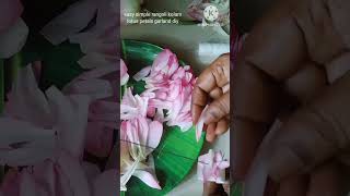 how to string lotus petals garland/diy garland making tying/poo maalai kattuvathu epadi #shorts