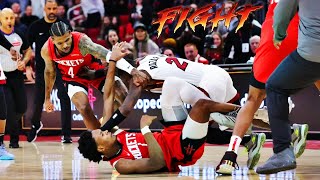 HUGE fight between Rockets \u0026 Heat !! Tyler Herro vs Amen Thompson !! 6 EJECTED !! #nba #fight