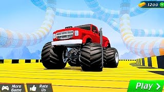 MONSTER TRUCK MEGA RAMP GAMEPLAY - MEGA RAMP CAR EXTREME OFFLINE GAMES