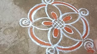 simple kaavi podi kolam|| daily kolam Des igns