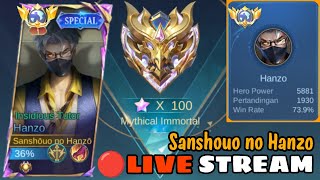 LIVE STREAM TOP GLOBAL HANZO! MABAR VIP MODE KOMPE MENUJU MYTHIC IMMORTAL