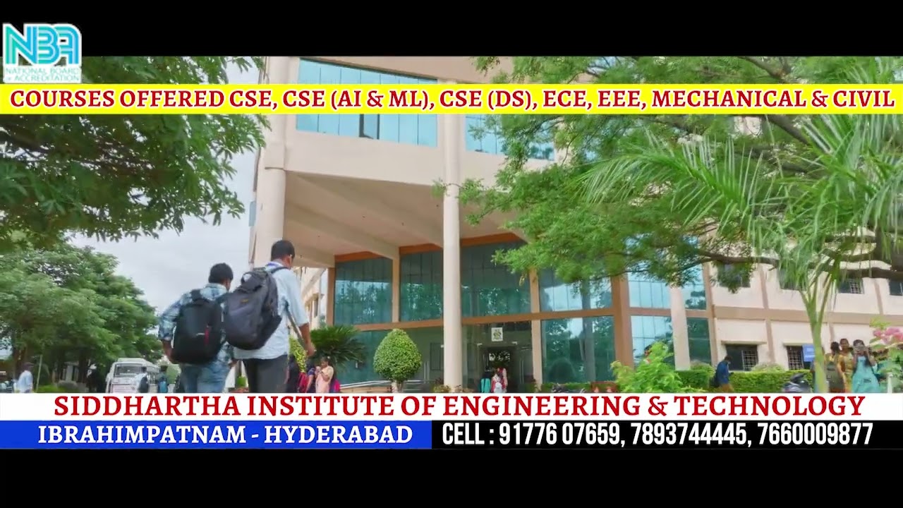 Siddhartha Institute Of Engineering And Technology Ibrahimpatnam - YouTube