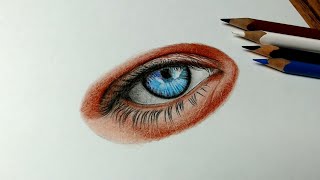 DRAWING REALISTIC EYE WITH COLORED PENCILS
