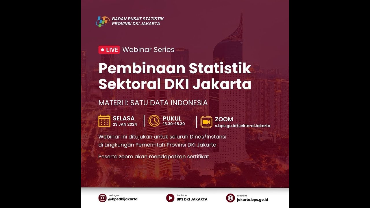 Webinar Series Pembinaan Statistik Sektoral Provinsi DKI Jakarta - YouTube