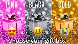 Choose Your Gift.! Pink, Black or Gold 💗🖤⭐️ How Lucky Are You? 😱 #giftboxchallenge #chooseyourgift