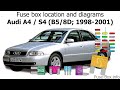 Audi A4 / S4  ( B5 / 8D; 1998 - 2001 ) fuse box info & diagram