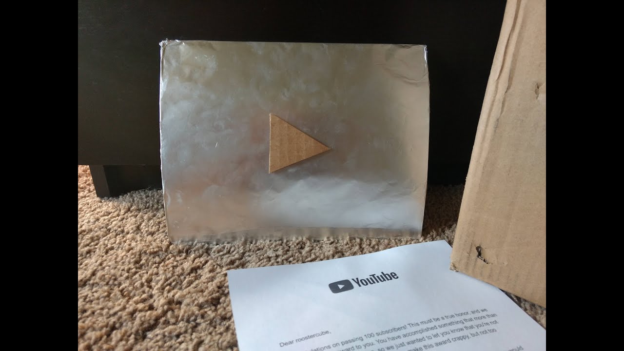 100 Subscriber Play Button Youtube