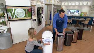 simplehuman 45 Liter Stainless Steel Sensor Trash Can with Liners on QVC