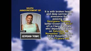 Georgiana Thomas ~ Short Obituary