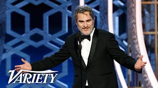 Joaquin Phoenix Drops F-Bombs in 'Joker' Speech at the Golden Globes