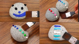 How To Set of 6 Acrylic Painting on Rock #845｜Satisfying Relaxing ASMR Tutorial