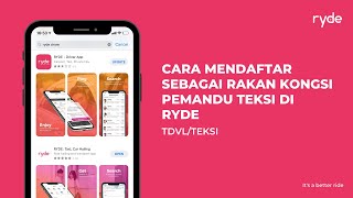 Taxi/TDVL - Cara mendaftar sebagai Rakan Kongsi Pemandu Teksi | RYDE SG