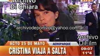 Cristina Kirchner viaja por el 25 de mayo - Nota a Marco del Pont 2008 DiFilm