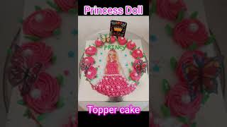 Barbie doll cake design | princess doll cake ideas | Barbie doll topper cake #shorts #shortsfeed