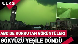 ABD'de Korkutan Görüntüler! Gökyüzü Bir Anda Yeşil Döndü #sondakika