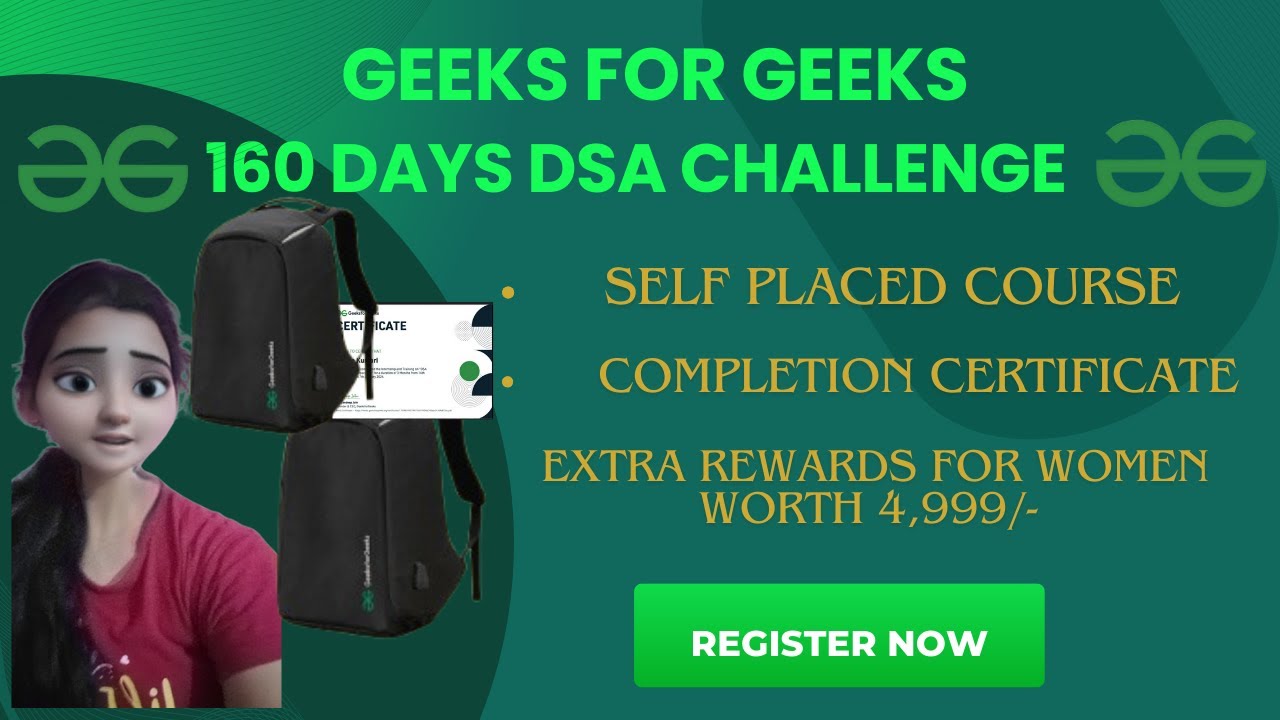 160 Days Dsa Challenge By Geeks For Geeks Youtube